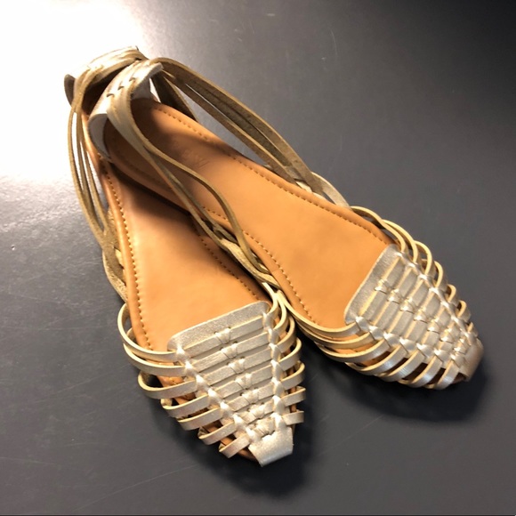 gold huaraches sandals